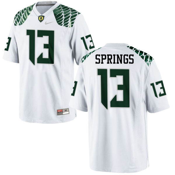 Men #13 Arrion Springs Oregon Ducks College Football Jerseys-White - Click Image to Close
